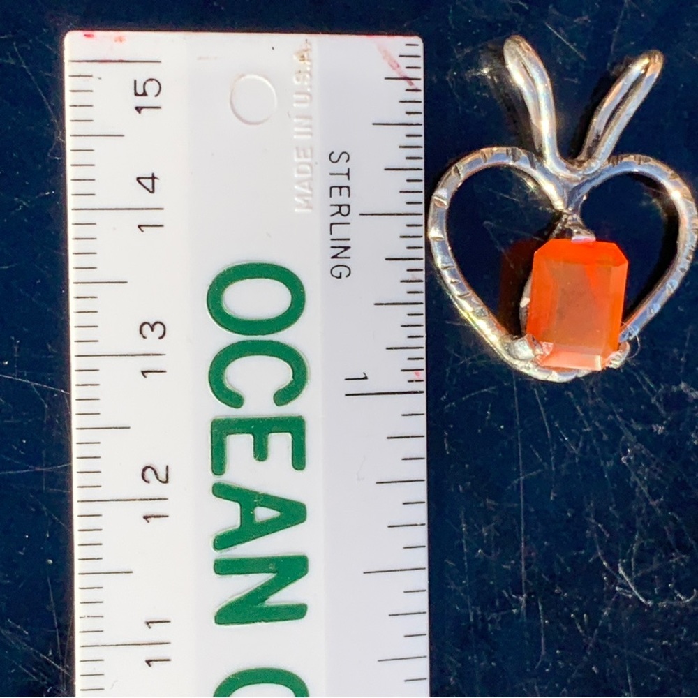 Hand-crafted Mexican Jelly Fire Opal 925 Sterling Silver Pendant - Picture 15 of 17